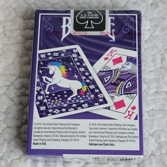 Bicycle UNICORN Purple Licorne Playing Cards - NEW/SEALED Made in the USA 2018 - Picture 2 of 3